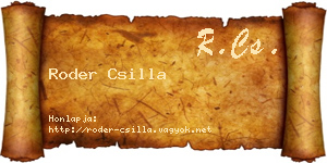 Roder Csilla névjegykártya