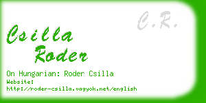 csilla roder business card